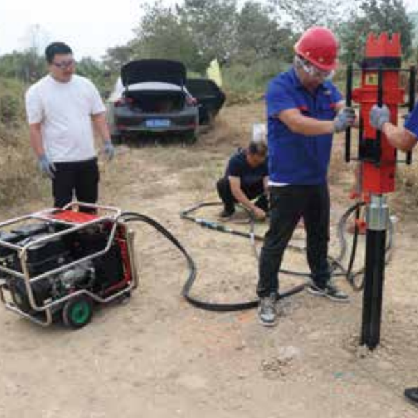 Hydraulic pile driver field drill